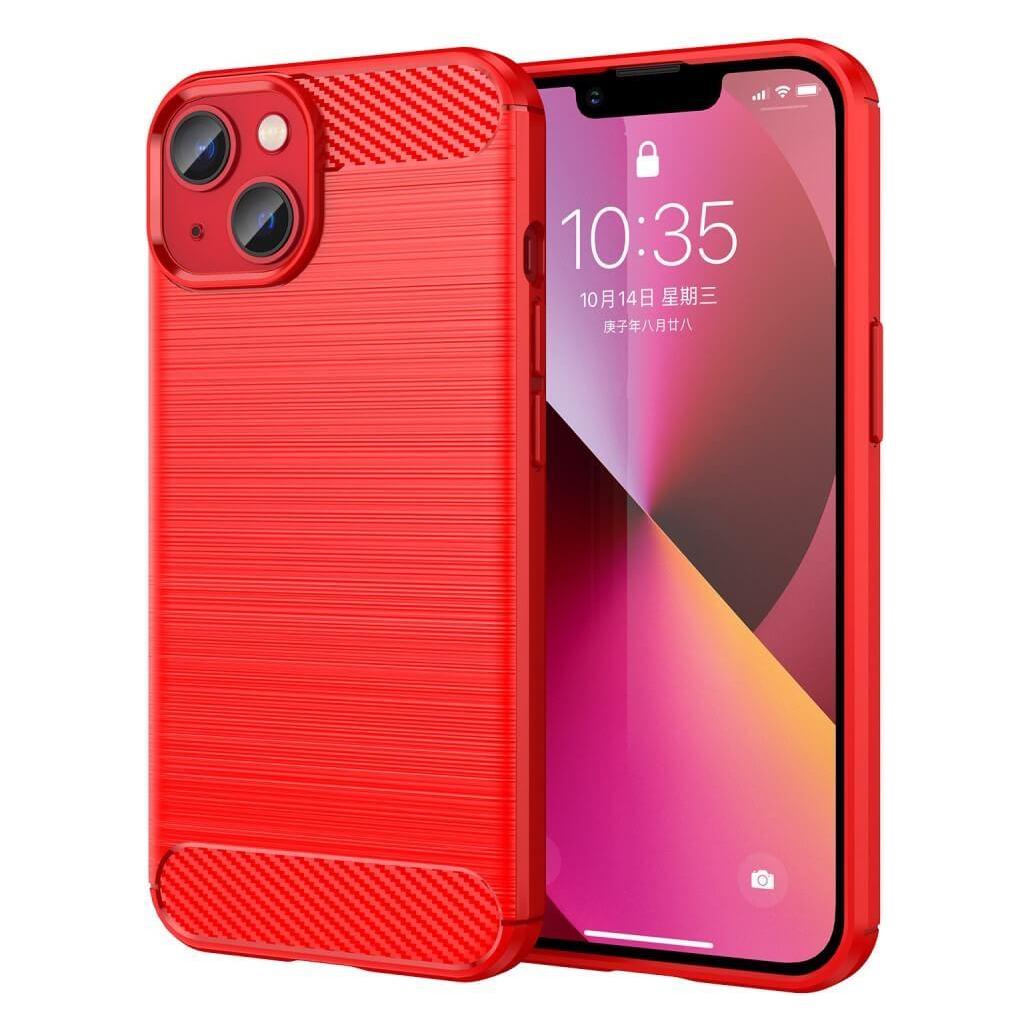 Cover-Discount iPhone 14 - Metall Carbon Look Hülle rot (Apple iPhone 14) (101135510D)