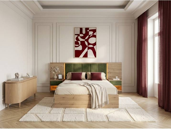 Lit coffre avec leds RYOKAN et chevets intégrés 160x200