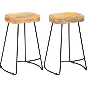 vidaXL Barhocker 247837, 62cm Sitzhöhe, Holz, braun, 2 Stück
