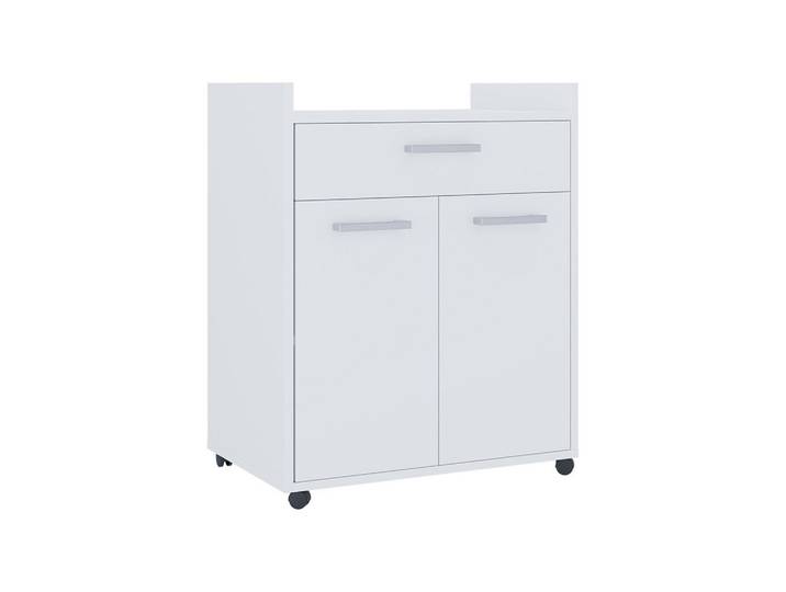 Vicco Rollcontainer Ansel Weiß 60 x 40 cm mit Schubladen, Holzwerkstoff, 2 Fächer, 1 Schubladen, Rechteckig, 60x77.4x40 cm, Kleinmöbel, Kommoden