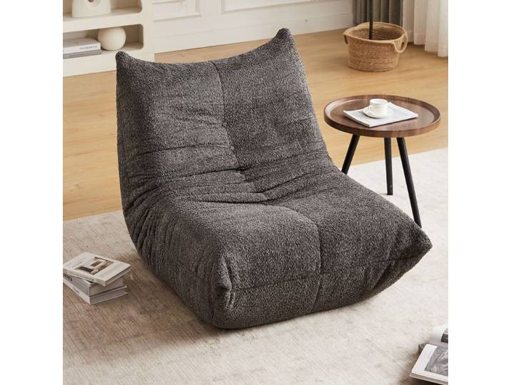 Pouf Poire Style Togo avec Mousse à Mémoire Canapé Simple pour Salon Chambre et Bureau-94x101x71cm Gris