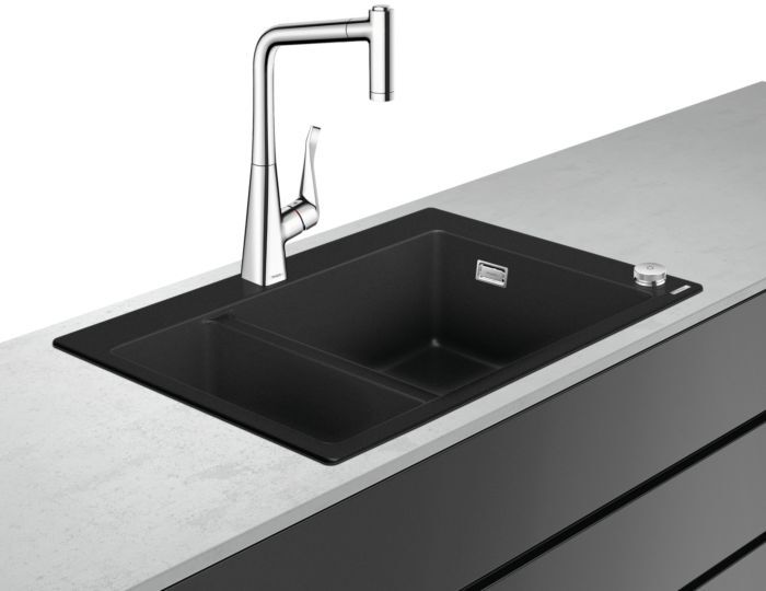 Hansgrohe Select Spülencombi 43215000 770 x 510 mm, mit sBox, 1 Haupt- und Zusatzbecken, chrom