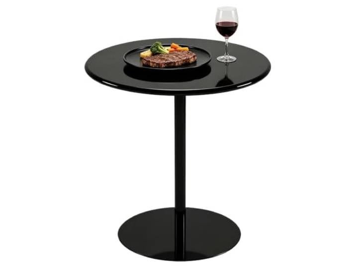 Hoher runder Frühstücks-Esstisch, Getränke-Couchtisch Bartisch Theke Bistro-Pub-Tische Kleine Beistelltische für den Innen Außenbereich, Wohnzimmer, Schlafzimmer, Balkon(Schwarz,70x70x104cm)