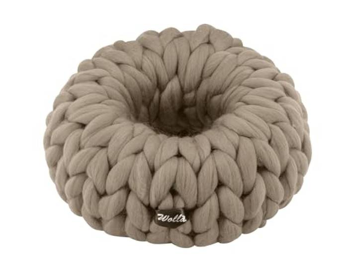 XXL Merinowolle Dekokranz Gugelhupf 40 cm - Handgefertigt in Deutschland - Feuerfest & Premium-Qualität - Trendiger Woll-Kranz für Tisch & Tür (Schlamm)