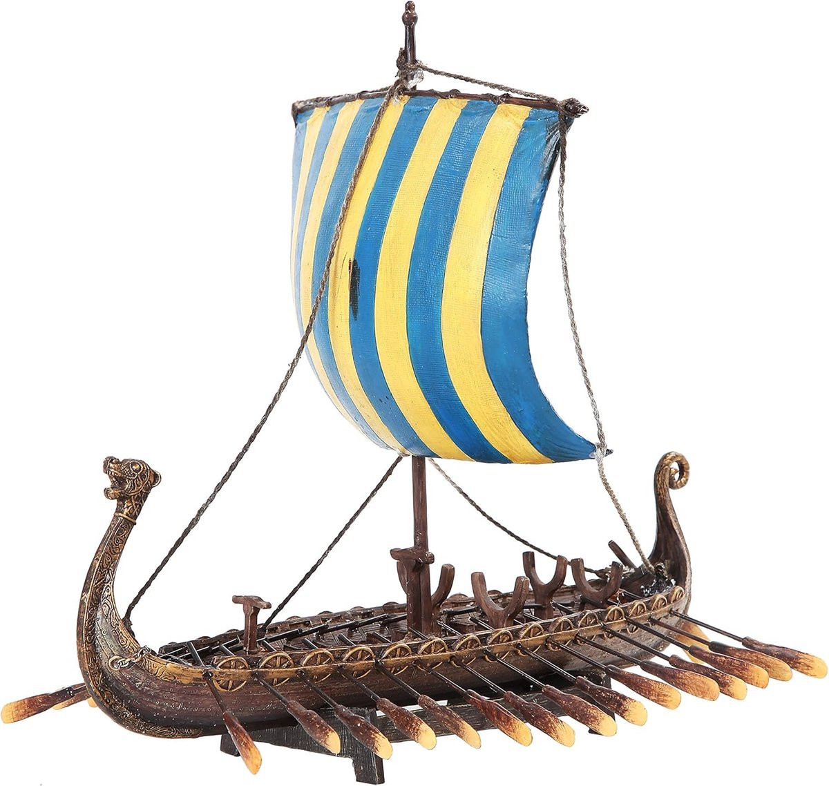 Handgeschilderd Viking Schip Decoratie Beeld Meerkleurig - Lengte: 32 cm