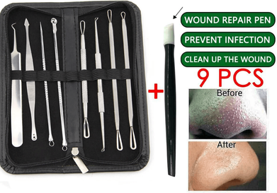 ilyeco Blackhead Remover Kit, Stainless Steel Pimple Popper Tools, Comedone Extractor Set For Acne, Zit, Whitehead & Skin Care Blackhead Remover Kit, Stainless Steel Pimple Popper Tools, Comedone Extractor Set For Acne, Zit, Whitehead & Skin Care