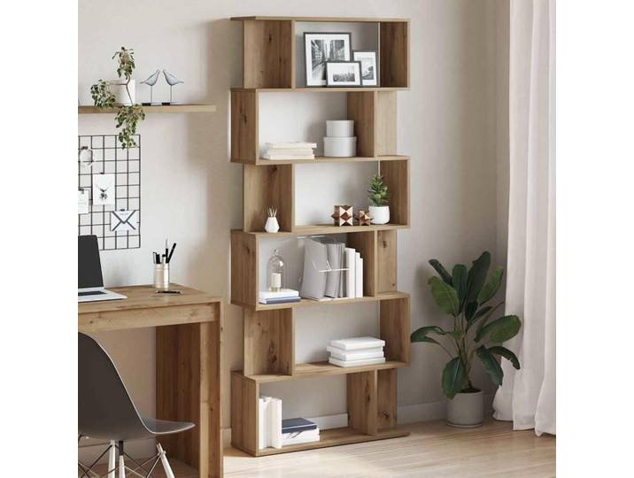 BEST-HOME Bibliothèque moderne - armoire à livres - chêne artisanal 80x24x192cm - Bois d'ingénierie kvci97350
