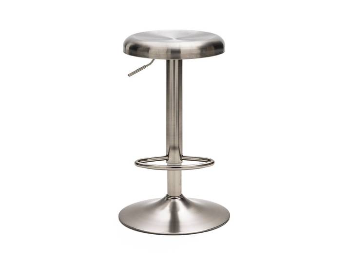 Tabouret de bar réglable en métal h60-81cm - chrome