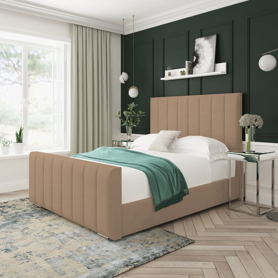 Lark Manor Upholstered Platform Bed Mink Single (3')