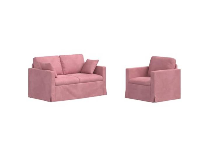 Makastle Sofa Couch 2er Set Rosa Samt
