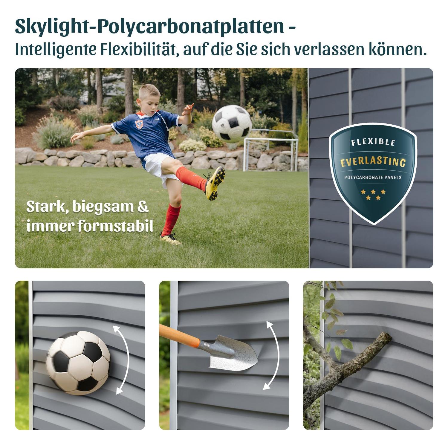 NSH Nordic Skur Palram - Canopia SKYLIGHT 7,0 m2 midnatsgrå (540-153) (378 cm, 185 cm) (7290108139747)