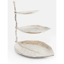 KARE DESIGN 3-stöckige Etagere Leaf Aluminium Silber