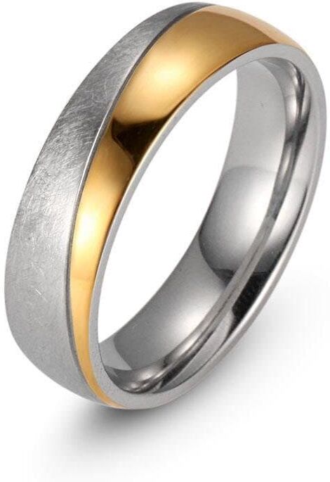 Trauring FIRETTI "Schmuck Geschenk "LIEBE" mit Vertiefung, ca. 7,0mm breit" Gr. 54, gold (edelstahlfarben, gelbgoldfarben), Fingerringe, Damen, 54, Edelstahl, 7mm, Trauring edelstahlfarben, gelbgoldfarben 54, Edelstahl, 7mm