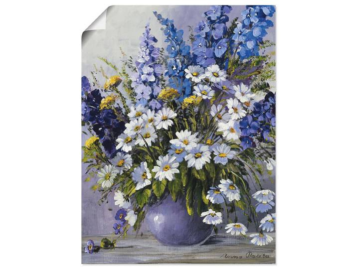 Wandbild ARTLAND Rittersporn , weiss (farbe bild(er): weiß), B:60cm H:80cm, Bilder, Wandbild, als Leinwandbild, Poster in verschied. Grössen