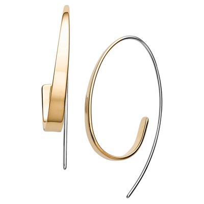 Paar Ohrhaken SKAGEN "Schmuck Geschenk Edelstahl Ohrringe KARIANA", gold (edelstahlfarben, gelbgoldfarben), Ohrringe, Damen, Edelstahl