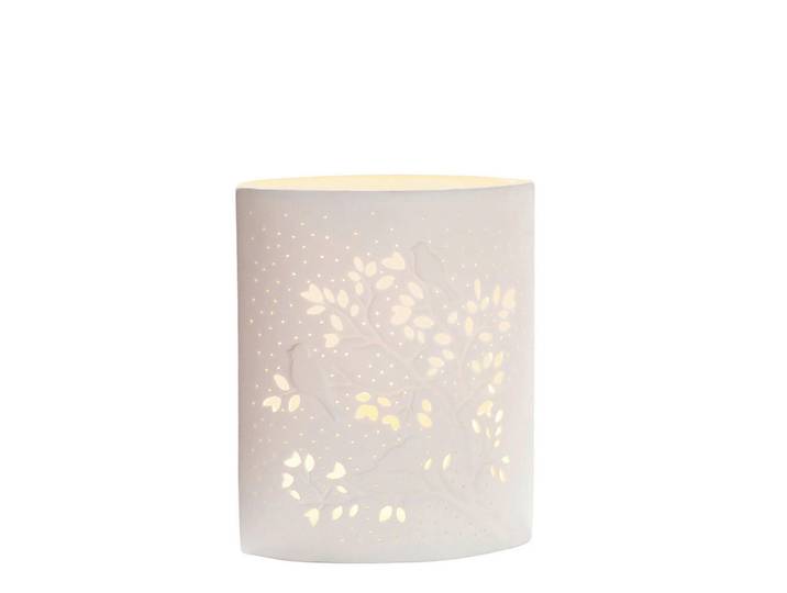 Tischleuchte, Keramik, Blätter, länglich, 16.5x20x10.5 cm, CE, Wippschalter, Lampen & Leuchten, Innenbeleuchtung, Tischlampen, Tischlampen