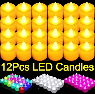 Uplift Curations LED Flameless Candles Colorful Battery Operated Tealight Set For Parties & Home Decor red 1pc