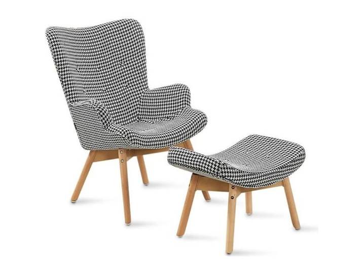 Fauteuil scandinave noir patchwork - Stockholm - DESIGNETSAMAISON
