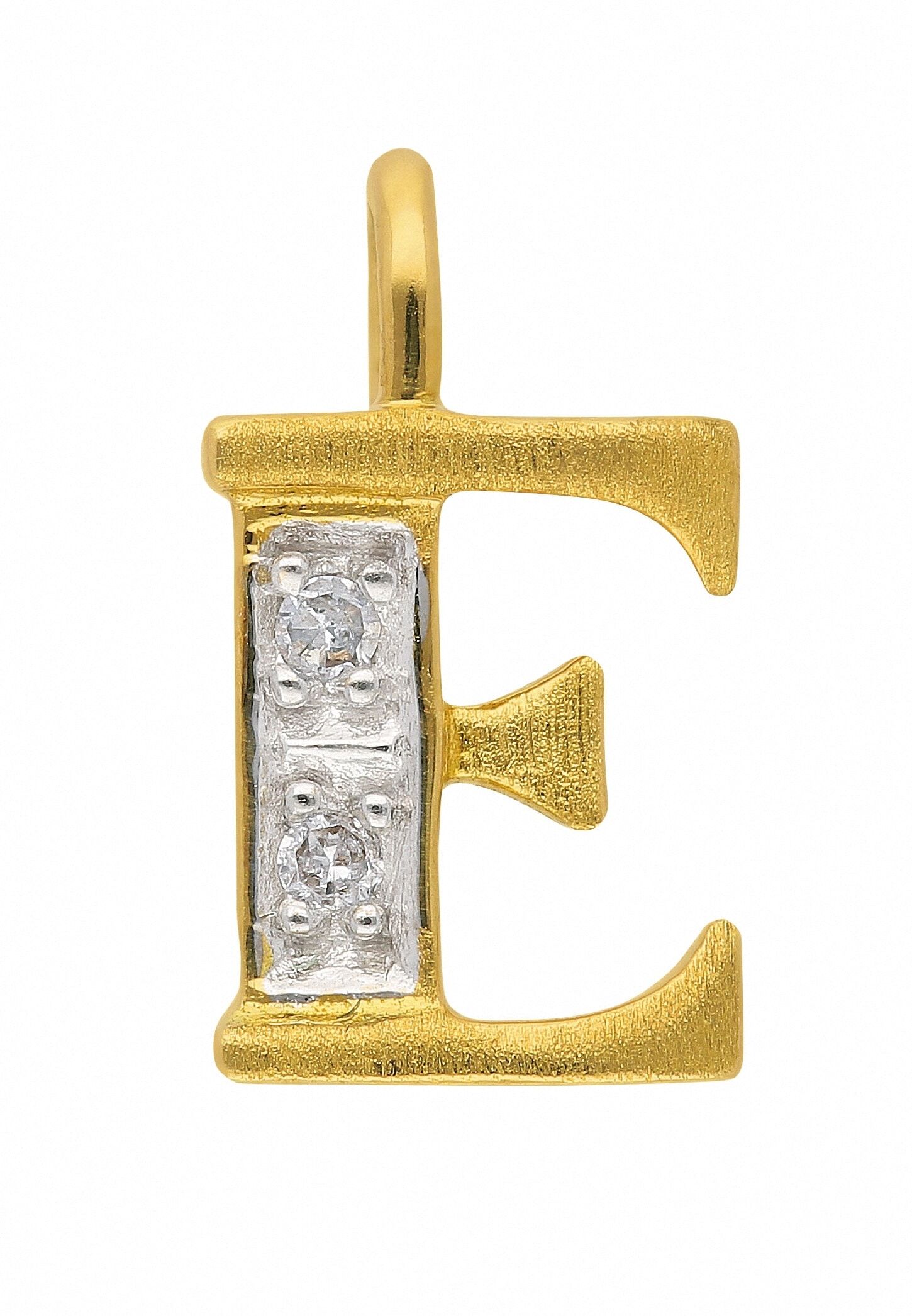 Buchstabenanhänger ADELIA´S "585 Gold Buchstabenanhänger mit Diamant", gold, Schmuckanhänger, Damen, 0,02 SI = kleine Einschlüsse E, Gelbgold 585, Buchstabenanhänger
