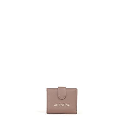 Geldbörse VALENTINO BAGS "BRIXTON", Damen, beige (taupe), Lederimitat, Kleinlederwaren, Damen Geldbeutel Portemonnaie mit Logo-Applikation