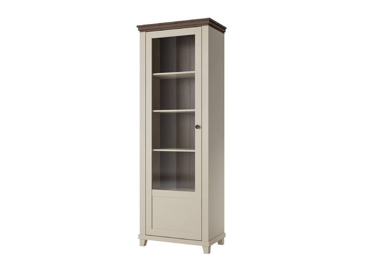 Vitrine 1 porte ouverture gauche Martin Beige et Bois
