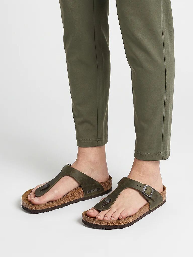 BIRKENSTOCK Damen Pantoletten Gizeh Oiled Leather olive   40 W
