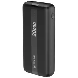 Tellur PBC203 20000 mAh Schwarz (20000 mAh, 74 Wh), Powerbank, Schwarz