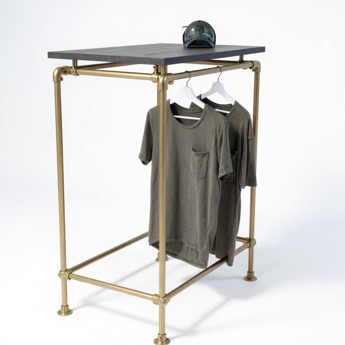 Design85 Gouden Industrieel Kledingrek van Steigerbuis, Breedte: 100 cm
