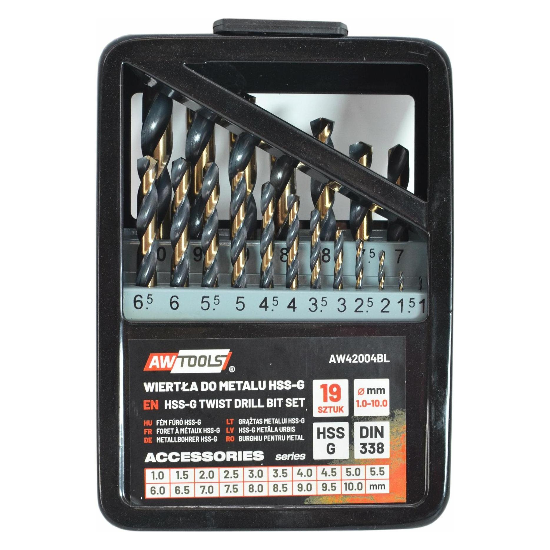 Awtools HSS-Metallbohrer-Set M2, 19-teilig. (1.0-10 mm) (49938336)