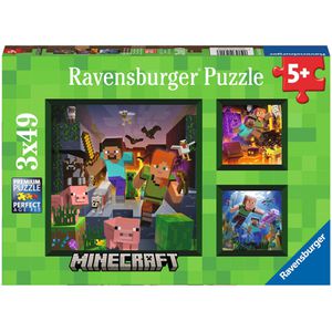 Ravensburger Puzzle 05621, Minecraft Biomes, 3x 49 Teile, ab 5 Jahre