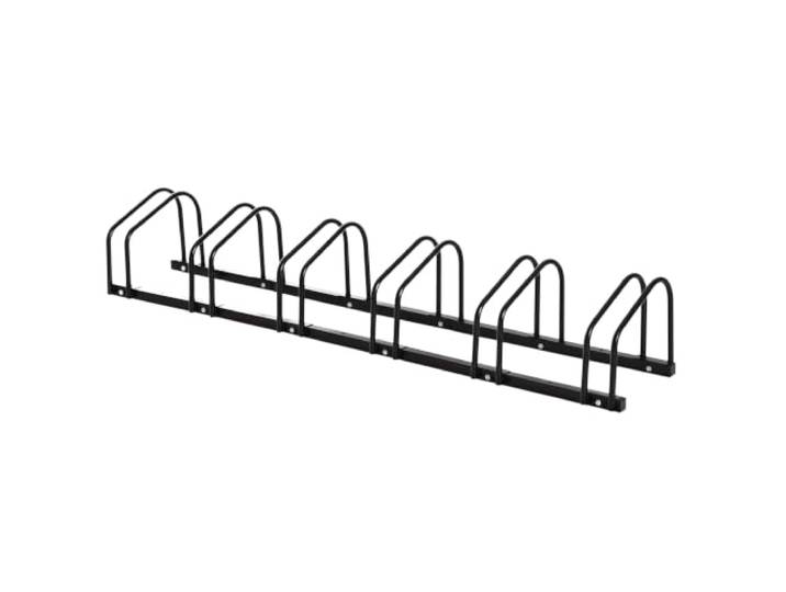 HOMCOM Fahrradständer Wetterfest bis 6 Fahrräder 179x33x27 cm Schwarz