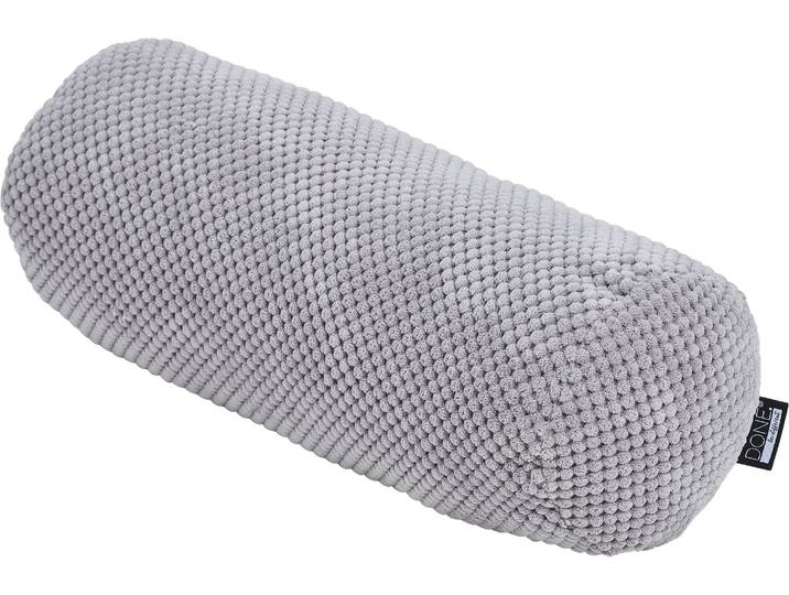 Nackenrolle DONE. EIRA , grau (silber), B:50cm H:22cm L:50cm, Polyester, Funktionskissen, Nackenrolle, Weicher Webstoff