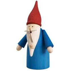 Seiffener Volkskunst Räucherfigur Traditionswichtel blau Größe 16 cm