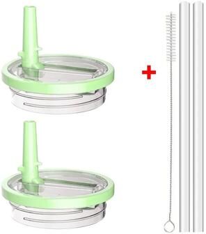 Uplift Essentials Tumbler Lid Replacement With Flip Straw Leak Proof Spill Proof Cup Cover For 40oz Tumblers green 2pcs X Straw