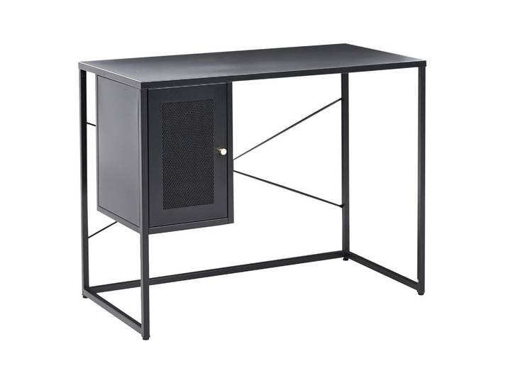 SCHREIBTISCH Schwarz 100/50 cm mit Stauraum Harjo