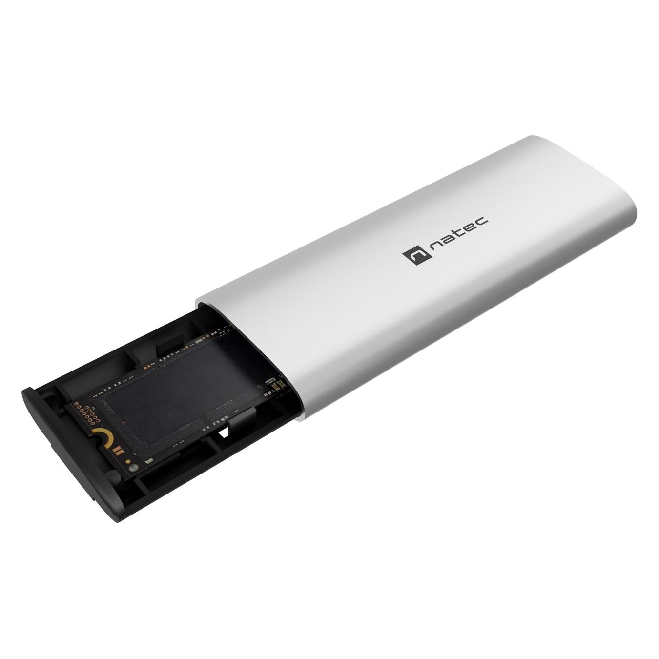 Genesis Natec OBUDOWA SSD ZEWNĘTRZNA NATEC RHINO M.2 NVME LITE USB-C 3.2 GEN 2 ARCTIC SILVER (M.2) (NATEC)