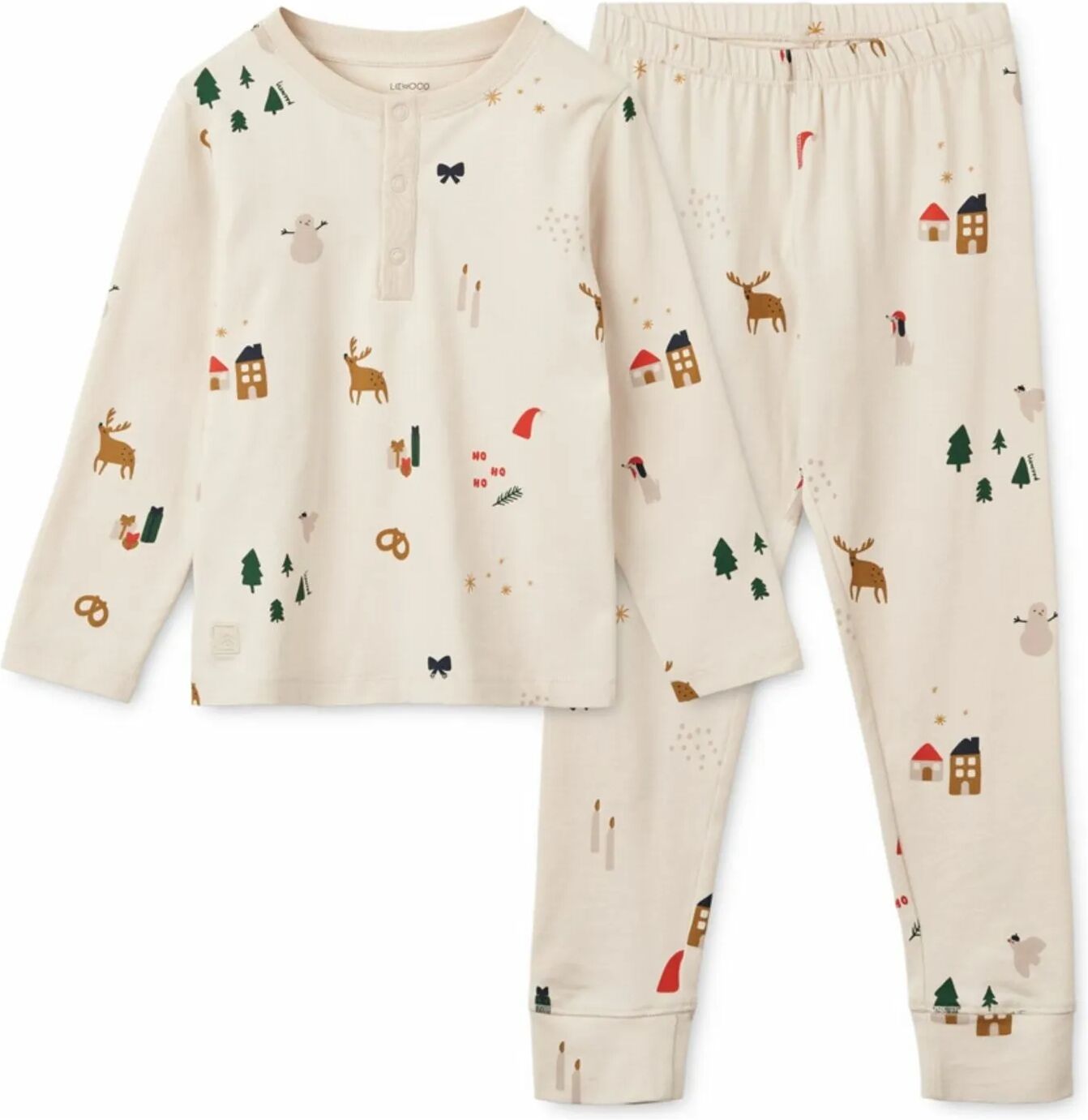 Liewood Ensemble Pyjama Wilhelm Noël Coton Bio Ecru 18/24 mois