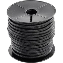 SPRINTIS Expanderseil 6 mm, schwarz, starkes Gummiseil auf 20 m Rolle, vielseitig einsetzbar für Anhängerplanen, Bauzaunbanner und mehr, Latex