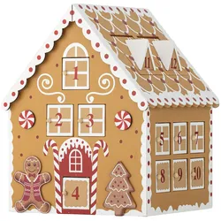 Bloomingville Adventskalender Ginnie aus MDF, Braun, Braun - L22 x H27,5 x B20 cm