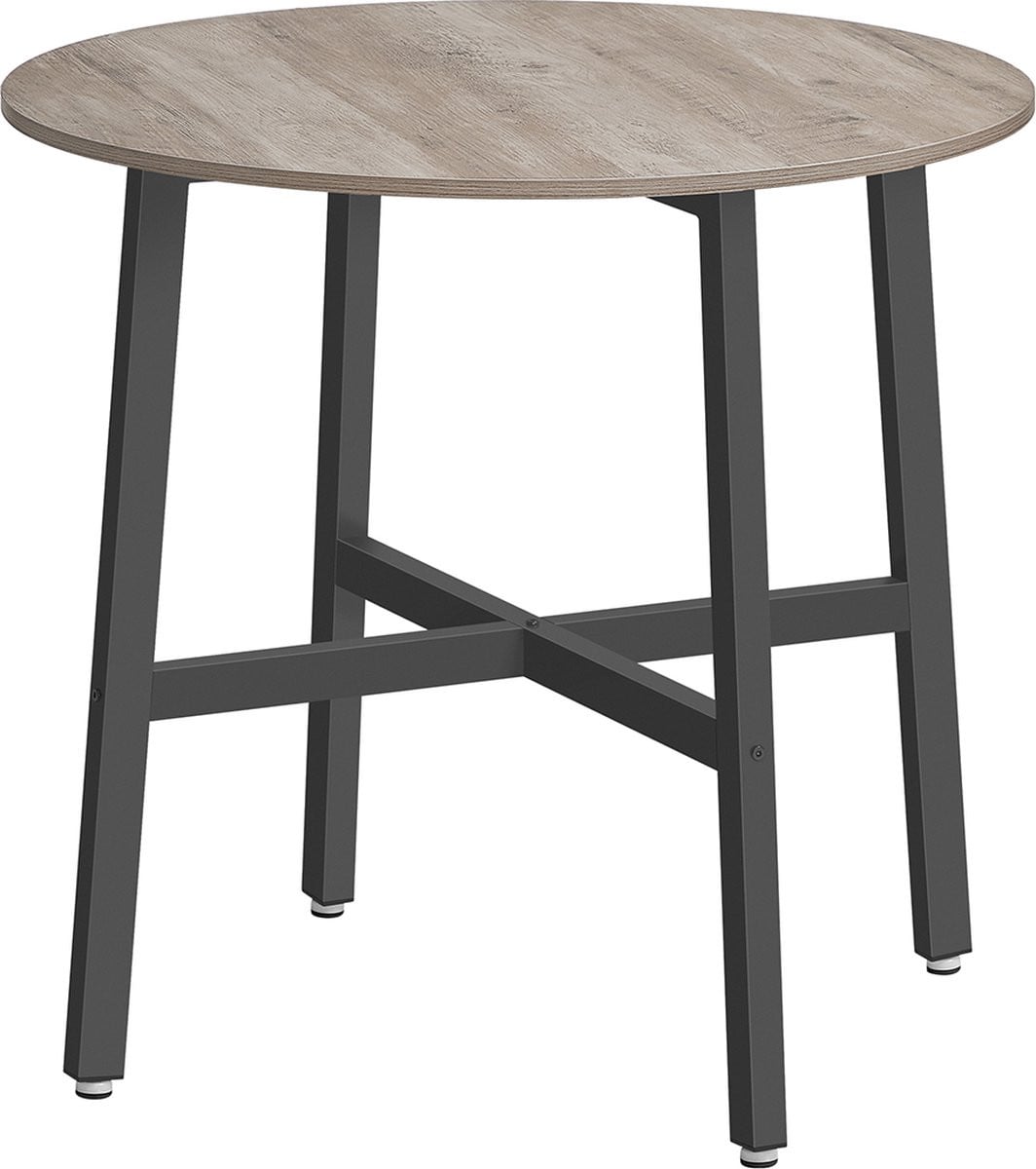 Ronde eettafel klein greige gevlekt inktzwart