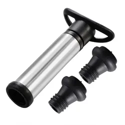 Vakuumpumpen-Set mit 2 Verschlüssen  Dient dazu, die Luft aus der geöffneten Flasche zu entfernen