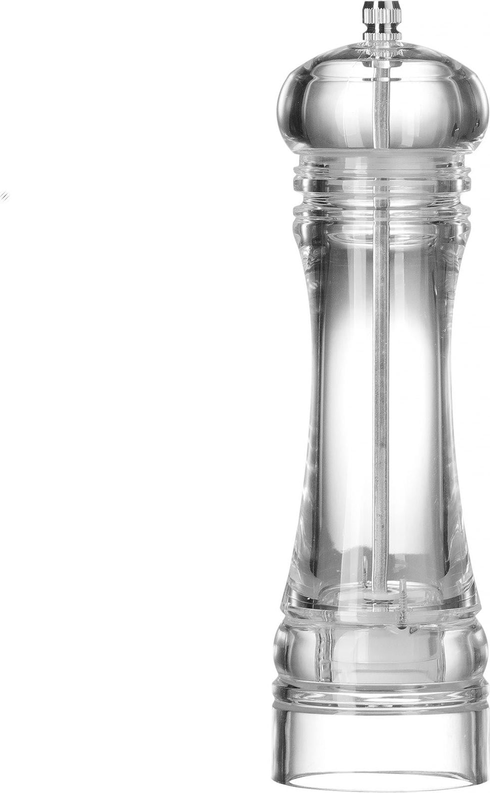 Cookinglife Pepermolen Rocca Transparant met RVS molen - Hoogte: 21.5 cm