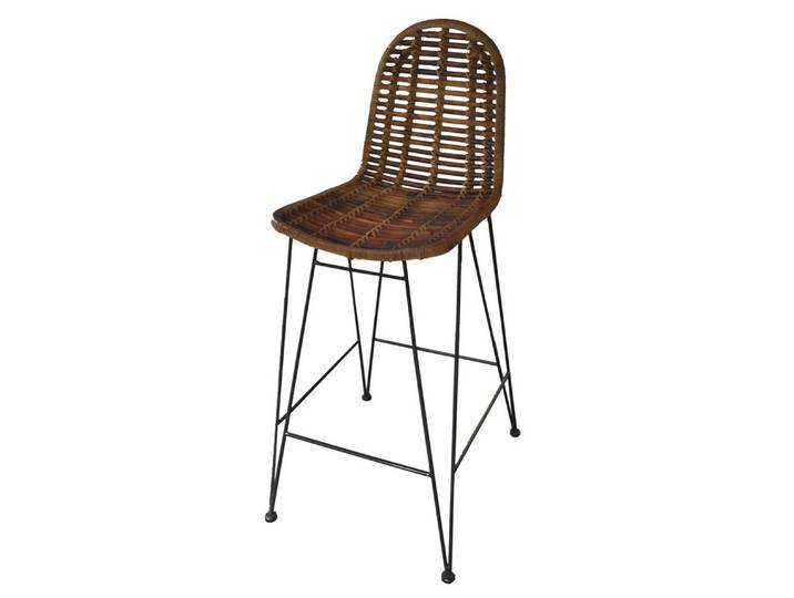 dynamic24 Barhocker, Barhocker Rattan natur