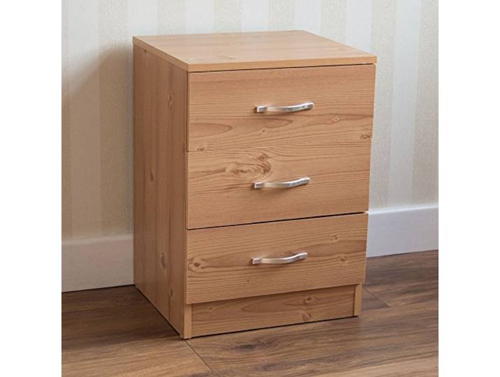 Vida Designs Riano Table de Chevet à 3 tiroirs en pin