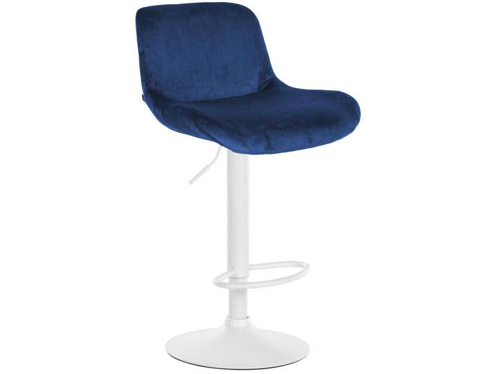 CLP Barhocker Samt Blau, Metall, 50x85x50 cm, Esszimmer, Barmöbel, Barhocker