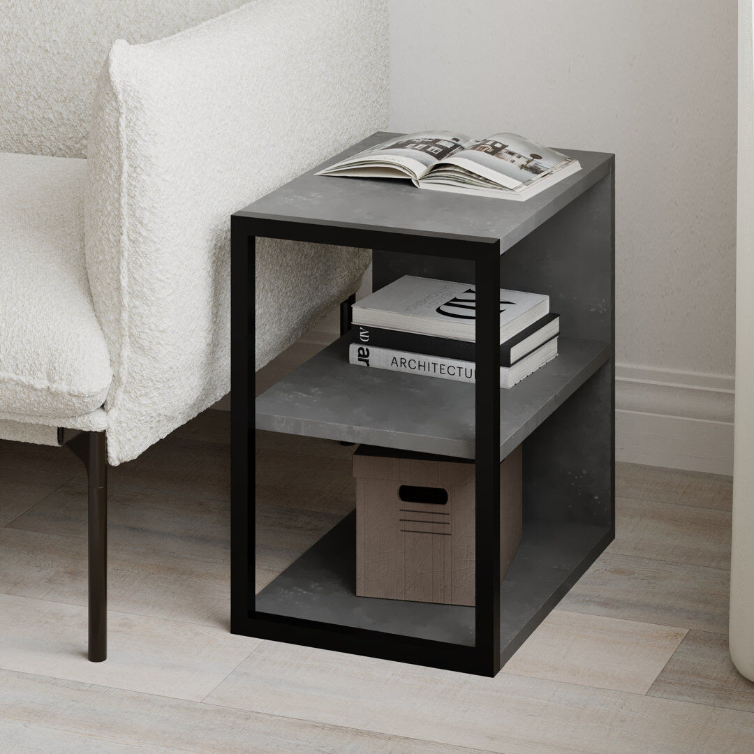 17 Stories Seick End Table Retro Grey 45cm H X 30cm W X 42cm D