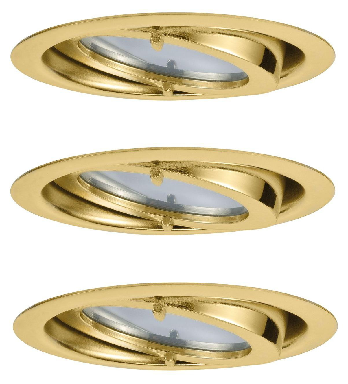 Paulmann Inbouwverlichting set Dress, scharnierend, 3x20W, 60VA, 230/12V, G4, 70mm, goud/alu