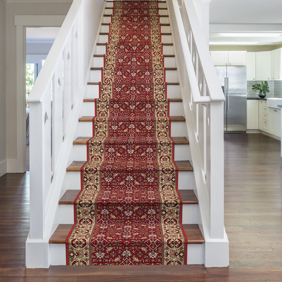 Astoria Grand Stair Runner Acuff Indoor Area Rug Red Runner 540cm x 66cm