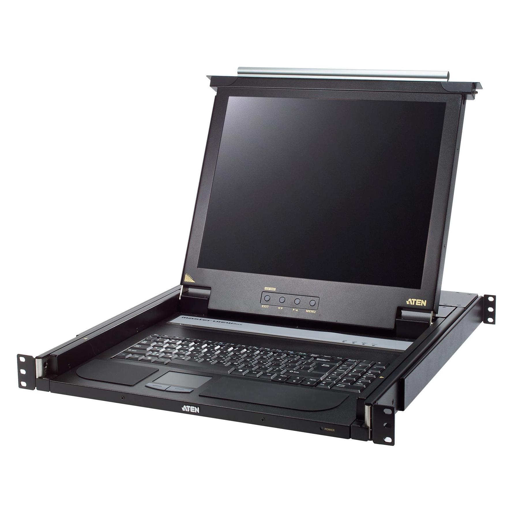 Aten CL1000M FR Single Rail 17"-LCD-Konsole, 19" 1HE, FR-Layout (PS/2-USB, VGA) (CL1000M-AT-XG- F)