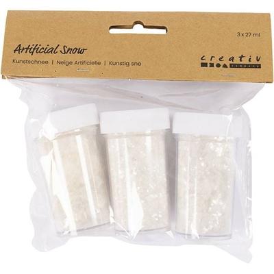 Creativ Company Kunstschnee, Weiß mit Glitter, 3x27 ml